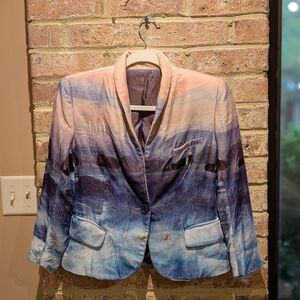 Velvet Gradient Blazer in Pink, Purple and Blue